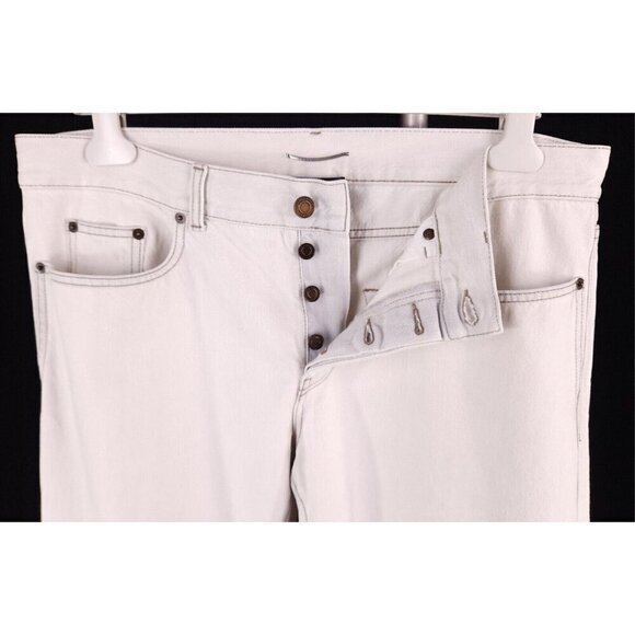 Saint Laurent Paris D18 M/SL-LW Jeans 34 Mens Off White Defect New - Picture 3 of 16